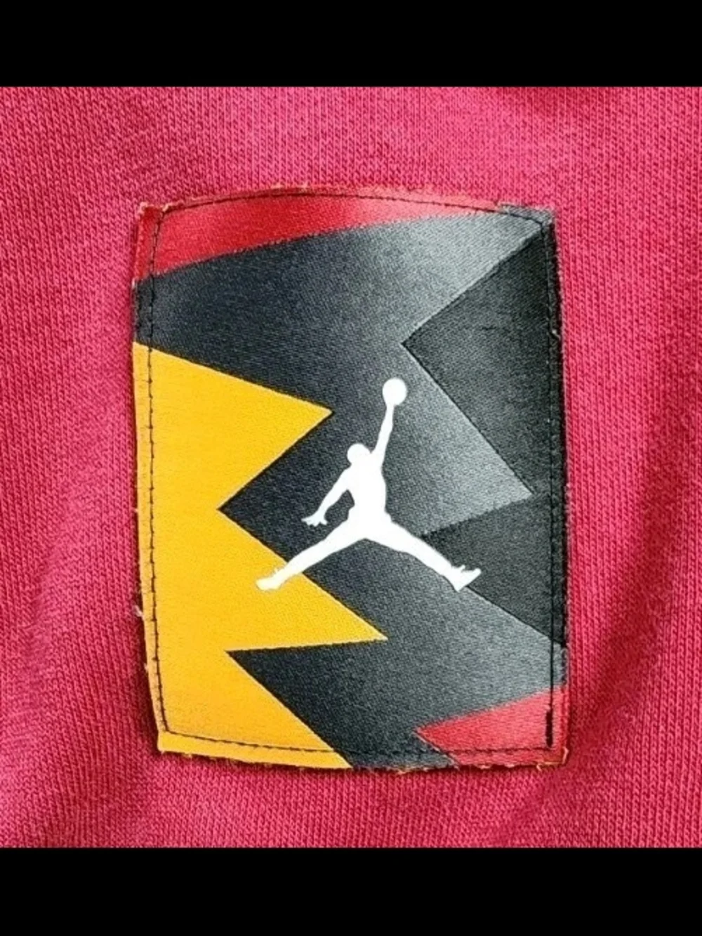 Jordan Hoodie Mens Small Red Pullover Sweatshirt Lightning Bolt Graphic Jumpman